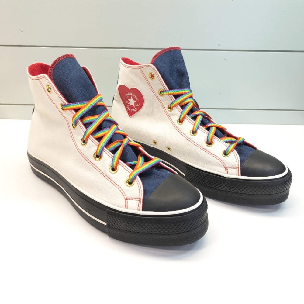 Converse Chuck Taylor All Star By you Love you Platform Ivory Navy Heart Men 11